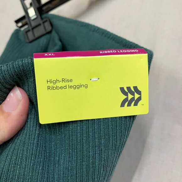 NWT All In Motion Women's XXL Green Seamless High-Rise Ribbed Leggings Workouts - Picture 6 of 14